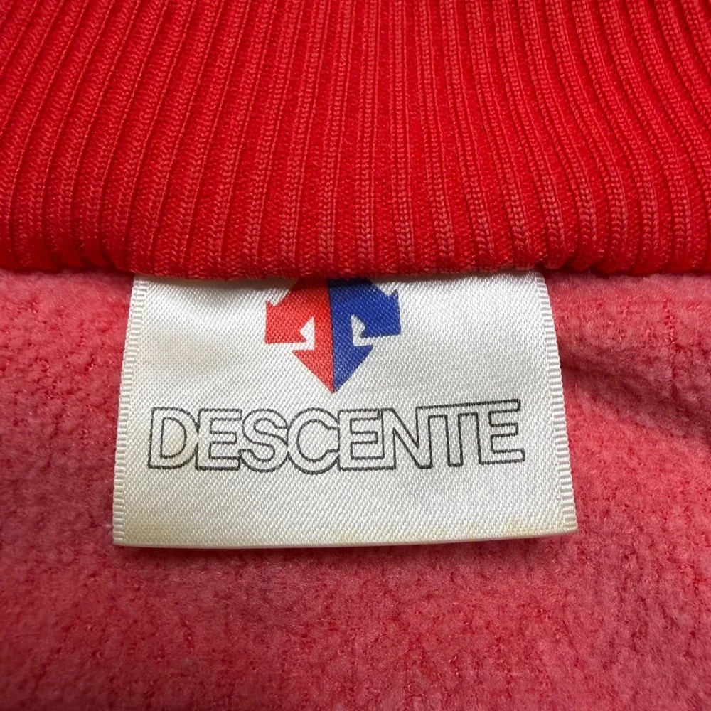 Descente Track Jacket Mens L Red Stanford Vintage 80s Full Zip Athletic EH47